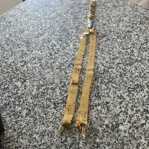 Gold sequined suspenders
